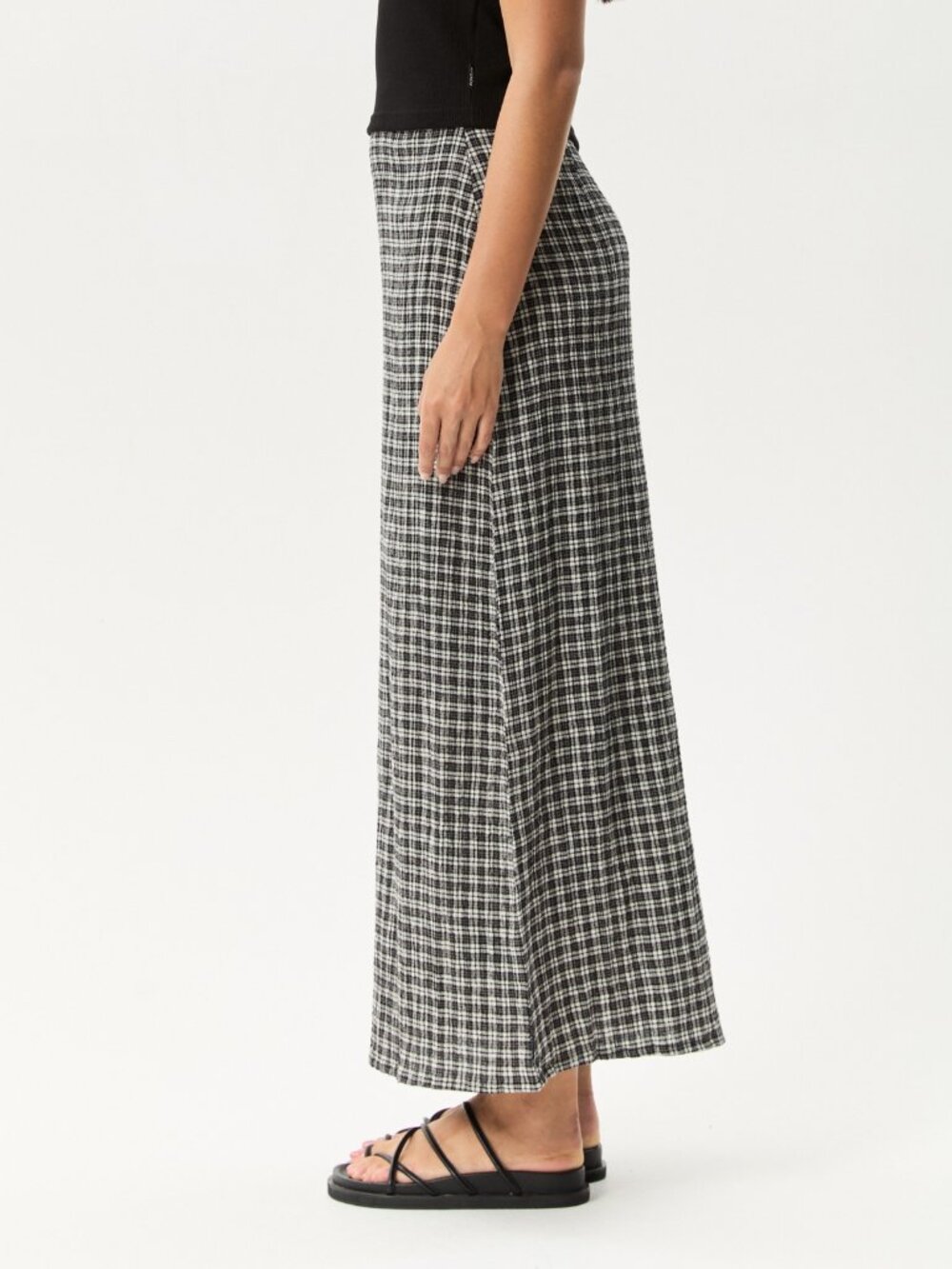 Afends Lita Seersucker Maxi Skirt - Asta Steel Check - Size Small - Picture 5 of 8